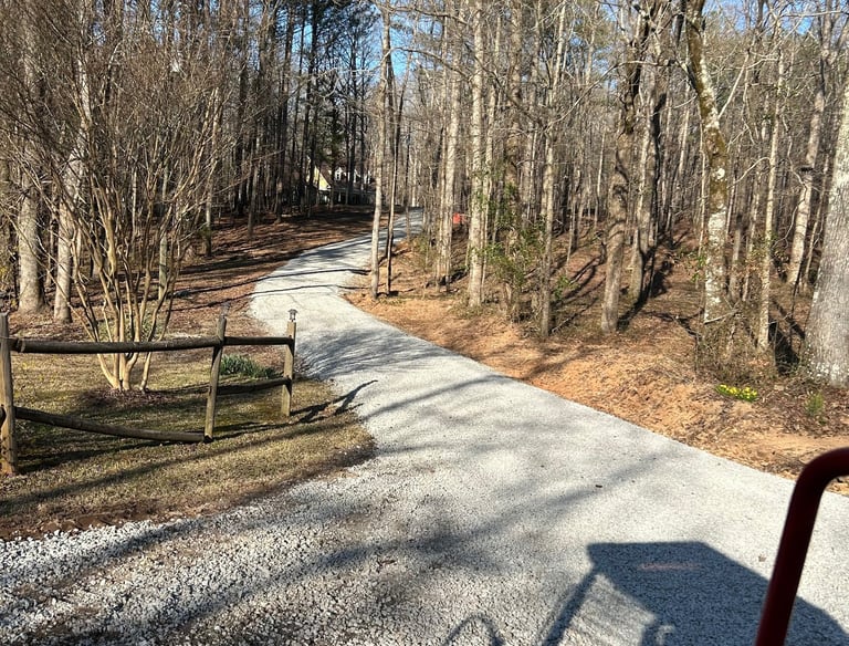 Gravel driveway with size 57 gravels