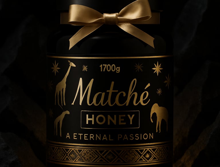 a jar of honey with a bow tie