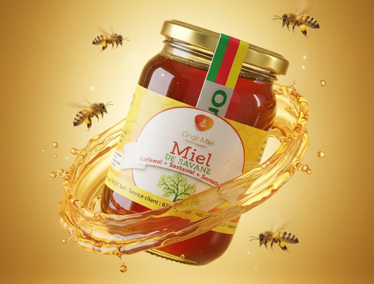 a jar of honeycomb honey with honeybeet and honey