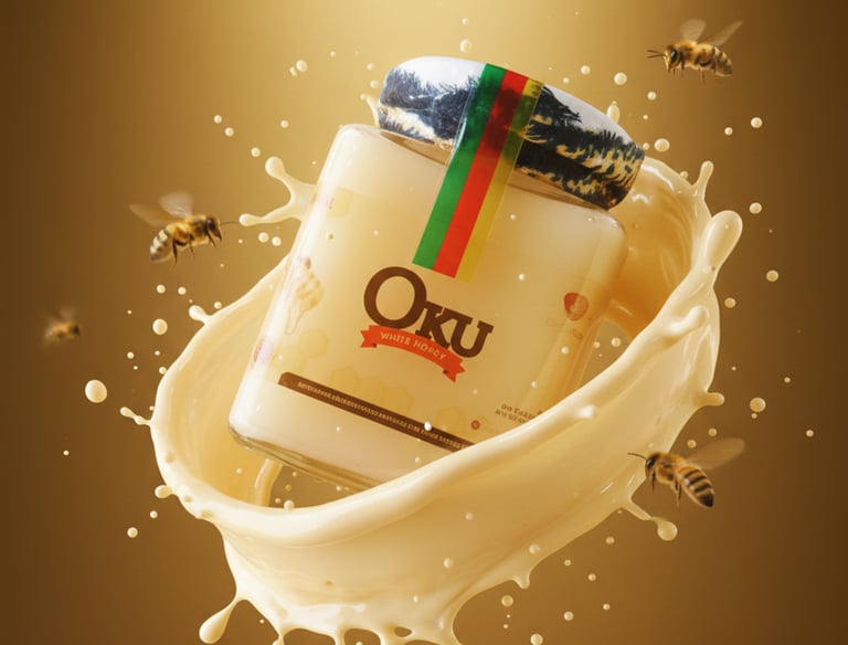 a jar of cream with honey and honey