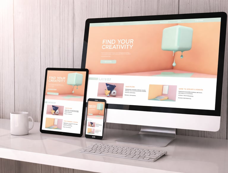 Business website design displayed on desktop, tablet, and mobile for responsive experience