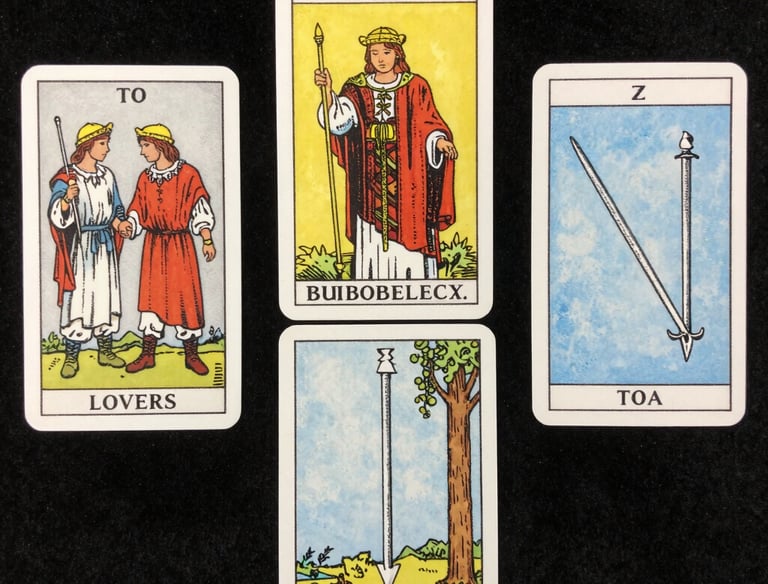 An elegant spread of tarot cards arranged in a star pattern on a dark velvet cloth.