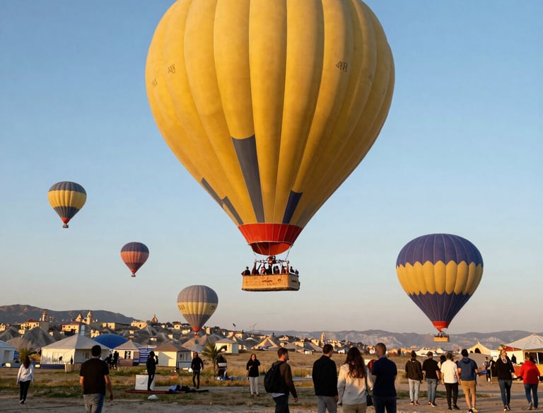 A scenic cultural festival with colorful traditional costumes and smiling faces.