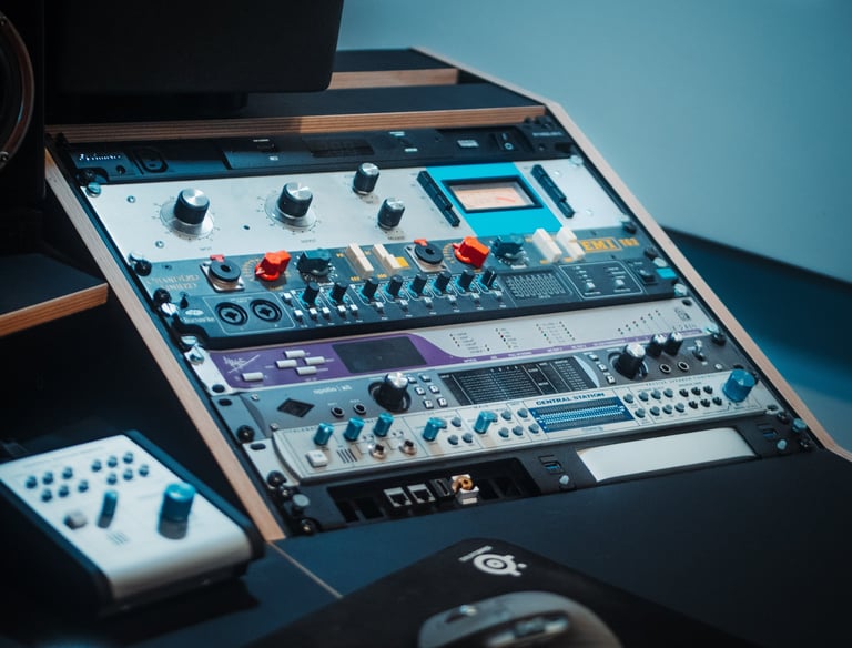Session de mastering audio en studio professionnel