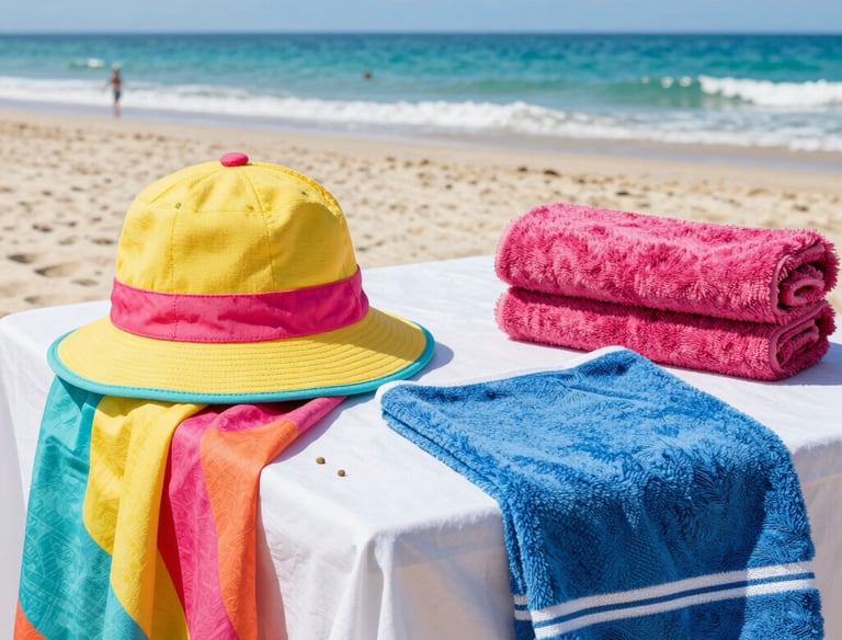 A close-up of a handwoven cotton canvas bag resting on sunlit driftwood by the beach