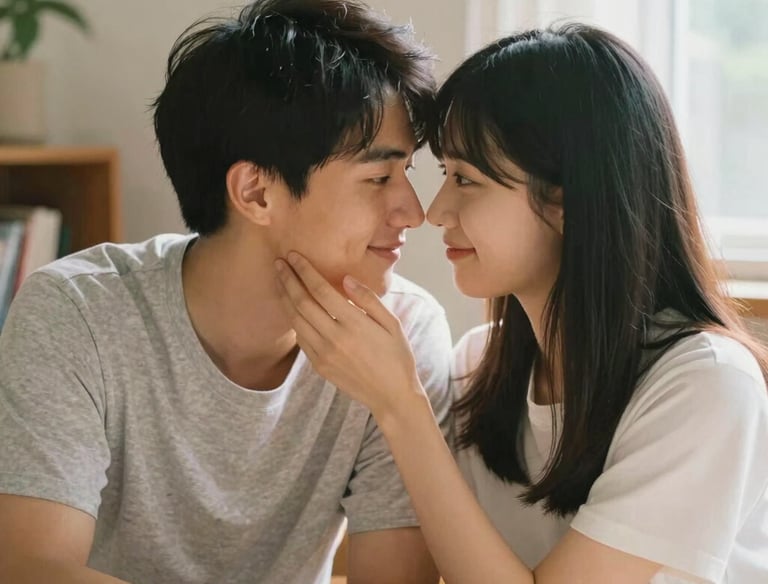 A serene couple holding hands under a starry sky with zodiac constellations glowing softly.