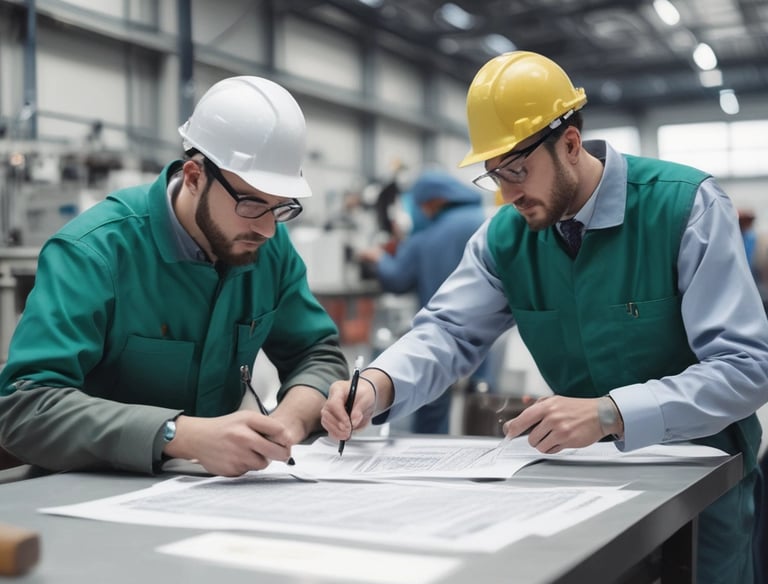 A hands-on training session with factory workers learning new process techniques.