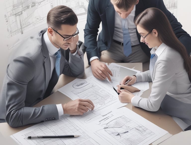 A detailed blueprint of a factory floor showing optimized workflow paths and machinery placement.