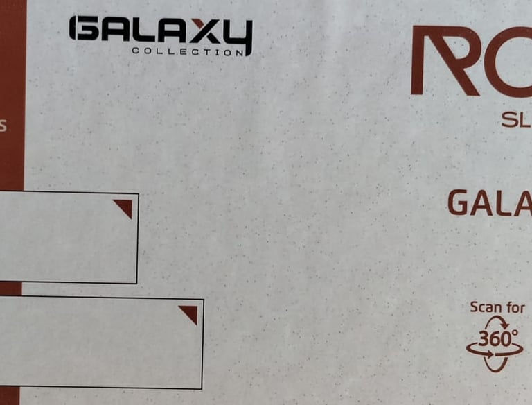 Galaxy Kota 15mm fullbody rock slabs with size options of 800x2400mm and 800x3000mm.