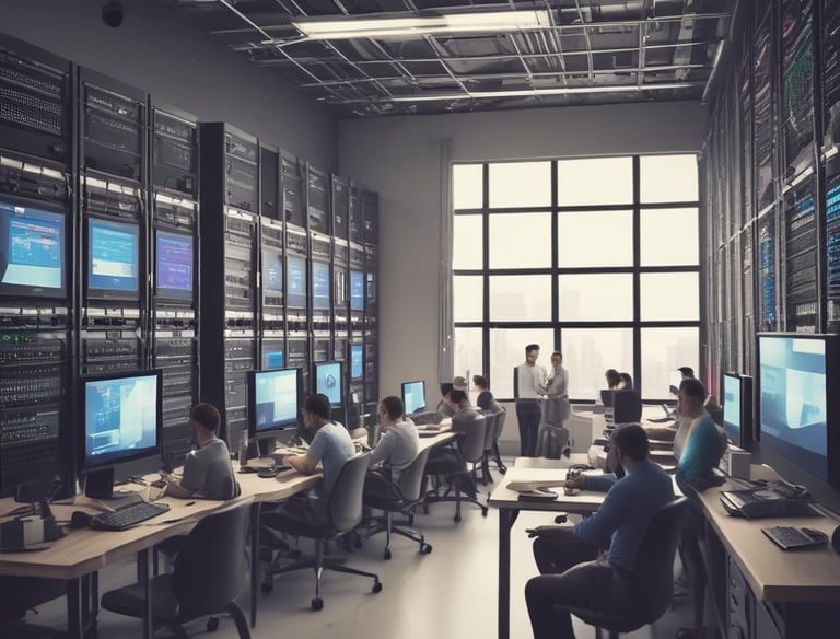 A group of professionals engaged in an interactive cybersecurity training session.