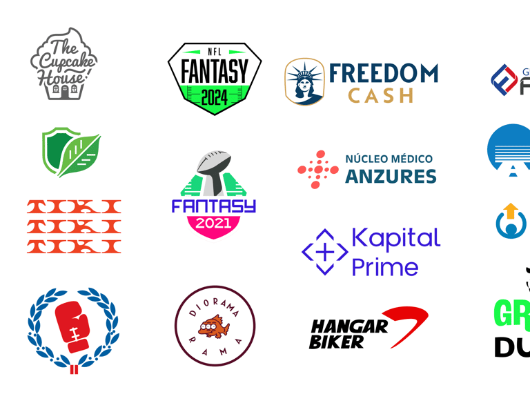 a bunch of logos on a white background