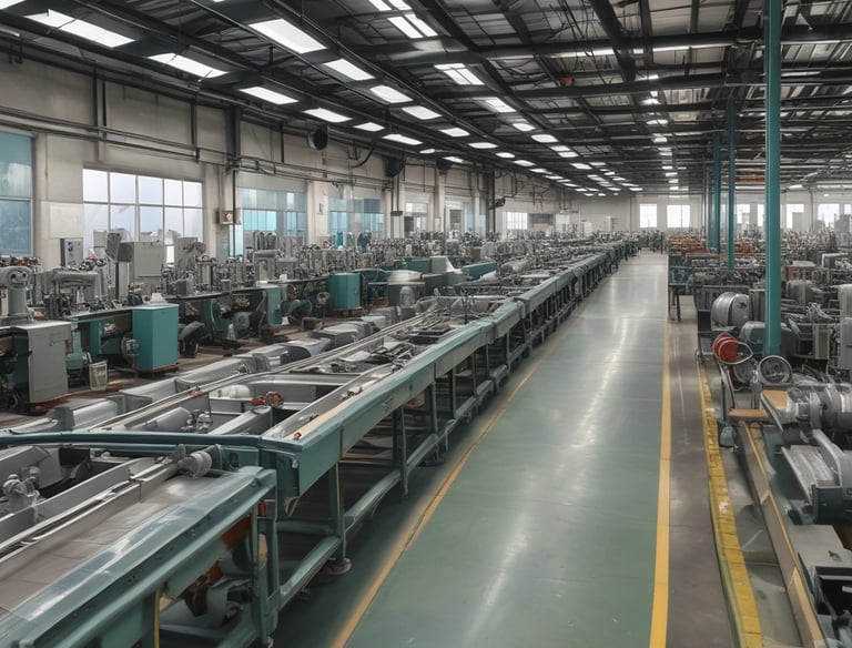 Technicians installing electrical panels in a large industrial facility.