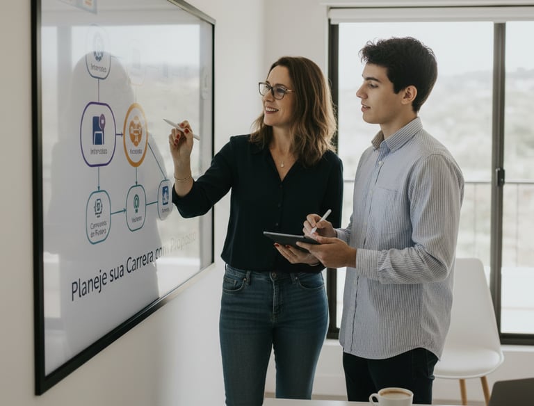 Orientação profissional em Rio Claro com psicóloga, focada em escolhas e planejamento de carreira.