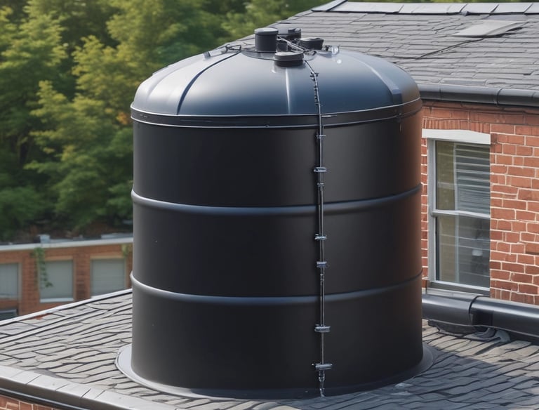 Un tinaco negro para suministrar agua de pozo limpia