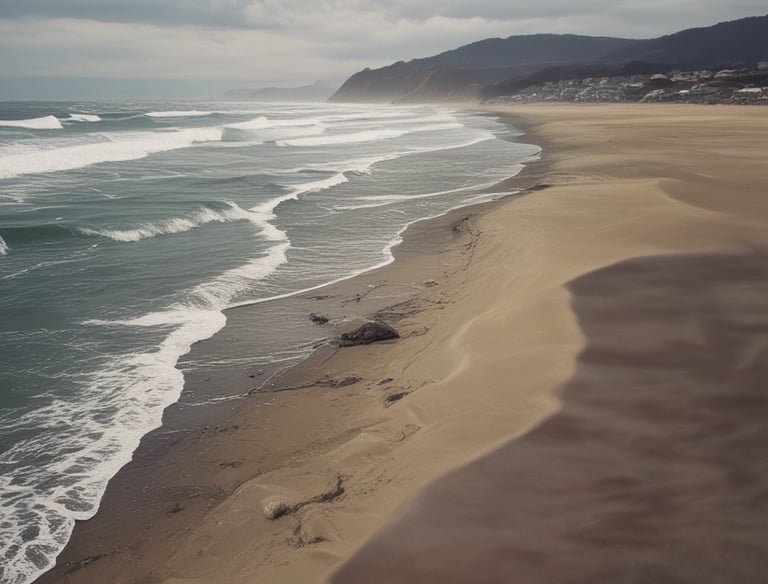 Panoramic view of South San Francisco coastline.