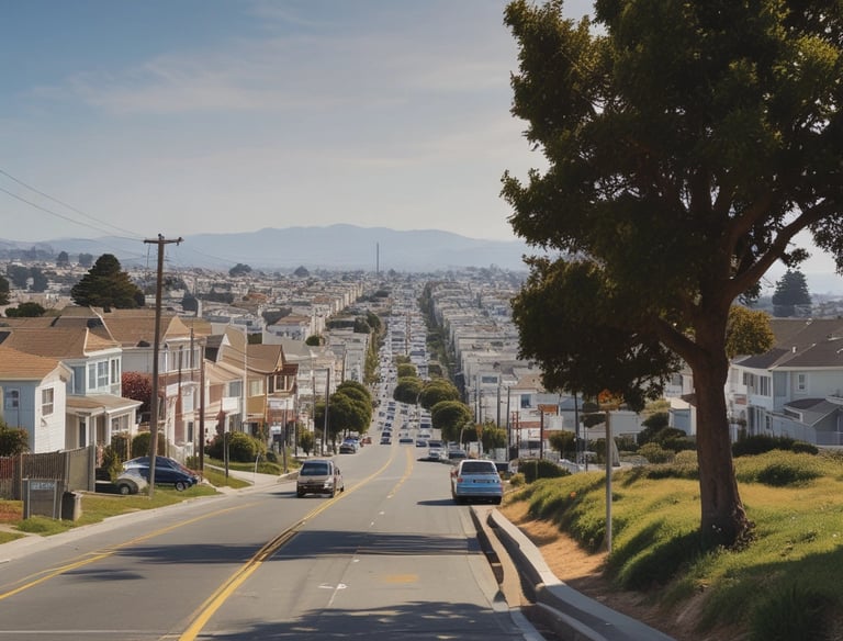 Panoramic view of South San Francisco coastline.