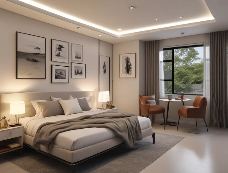 Elegant 3 BHK apartment with spacious balcony overlooking lush greenery.