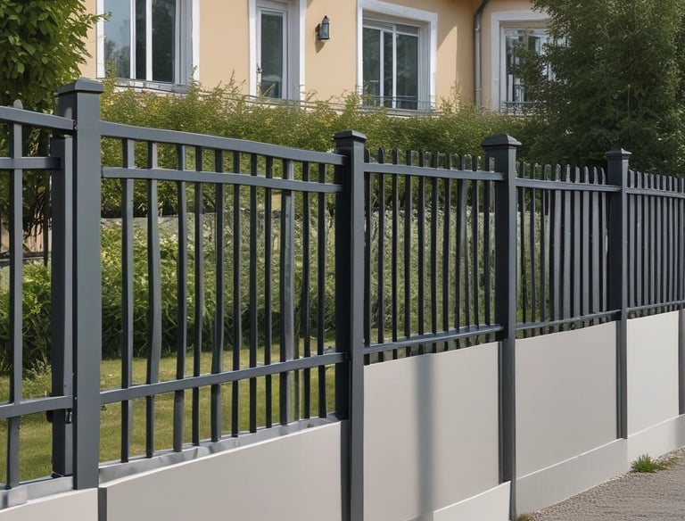 Automatic garden gate smoothly opening with a remote control in hand.