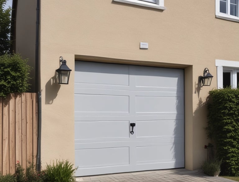 Smart home control panel displaying automation settings for doors and gates.