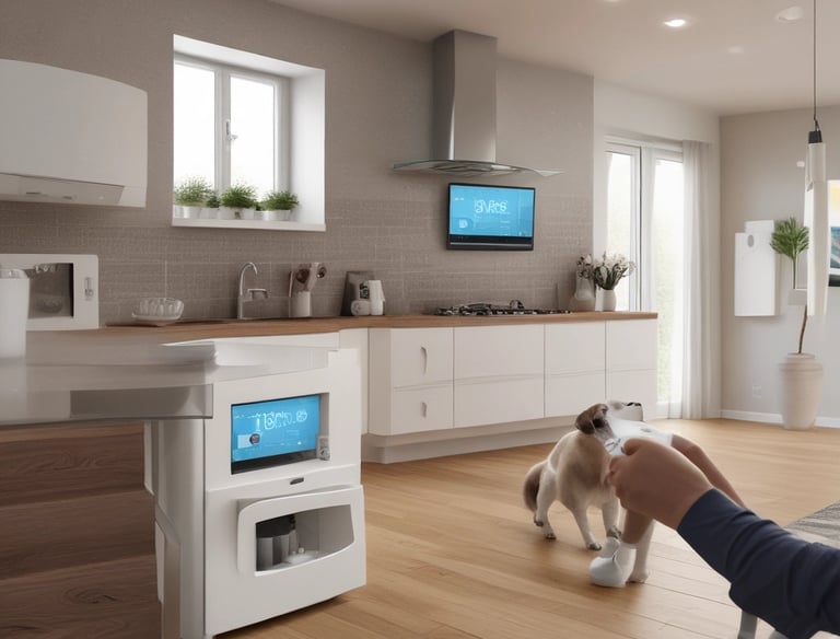 Smart home control panel displaying automation settings for doors and gates.