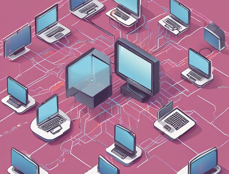 Friendly technician explaining a solution to a client.