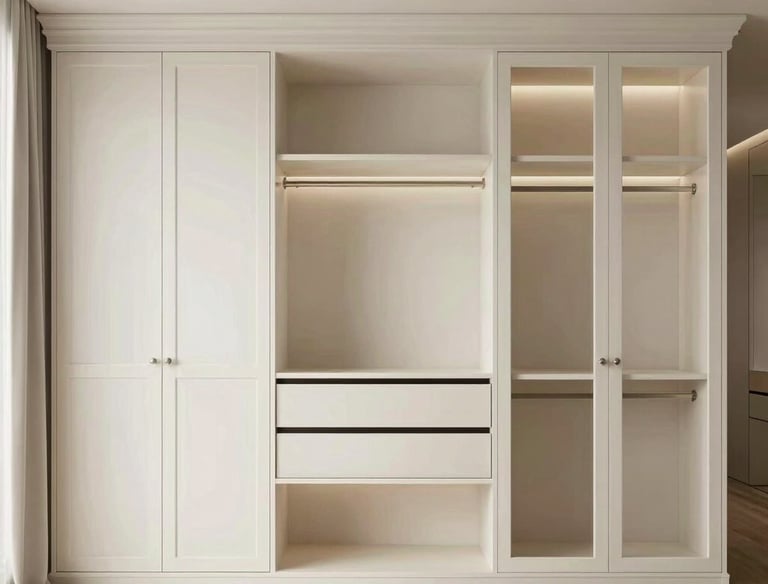 A tidy, elegant kitchen with everything in its place, showcasing functional storage solutions.