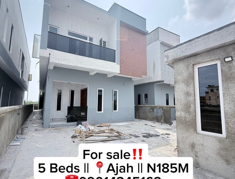 For Sale: 5-Bedroom Fully Detached Terrace Duplex - Ajah