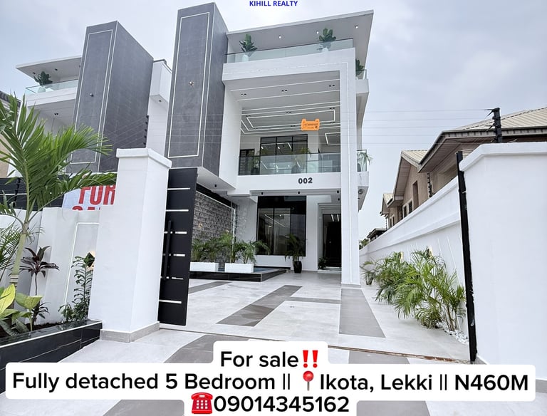 For Sale: 5-Bedroom Fully Detached Luxury Duplex – Ikota, Lekki, Lagos