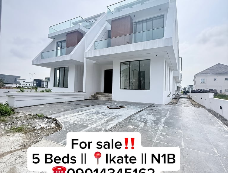 5 bedroom Semi detached duplex for sale in cowrie creek, ikate, lekki. lagos state