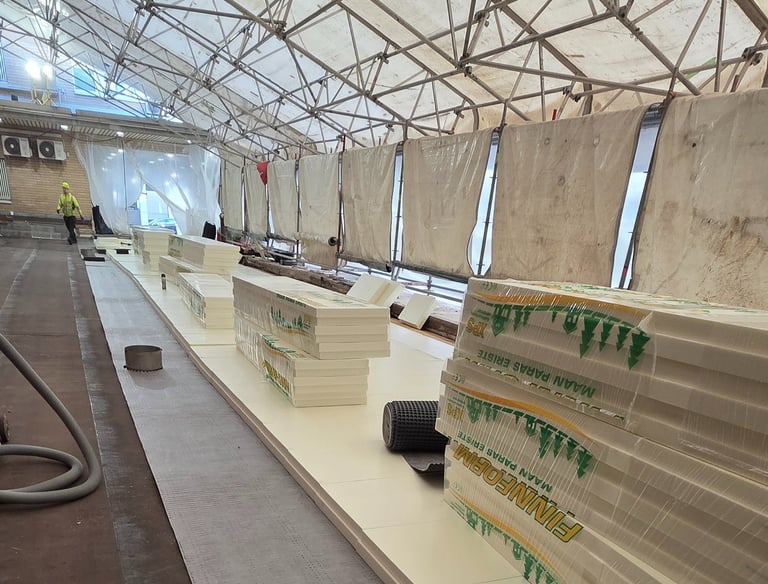 Liikennöidyn pihakannen vedeneristeen uusiminen