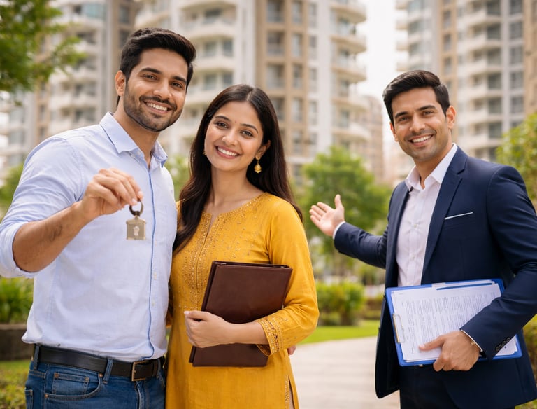 Indian real estate development showcasing modern residential and commercial projects