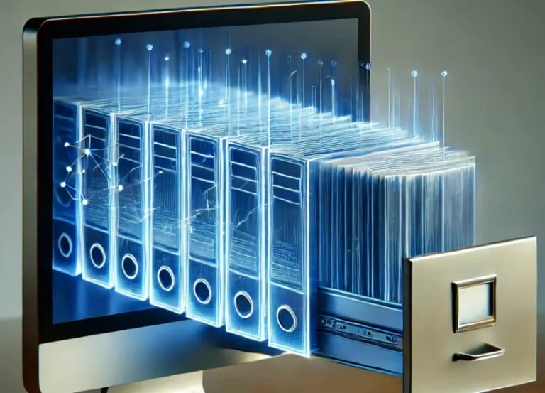 Plataforma de Gestión documental con IA organizando y analizando archivos