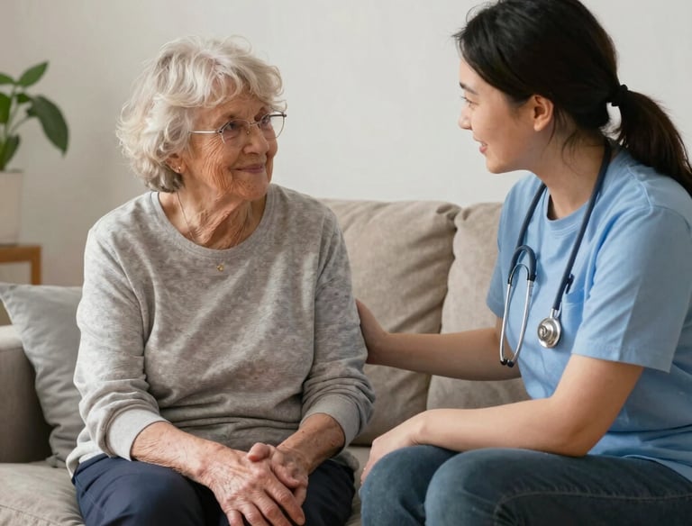 After hospital care by a nurse