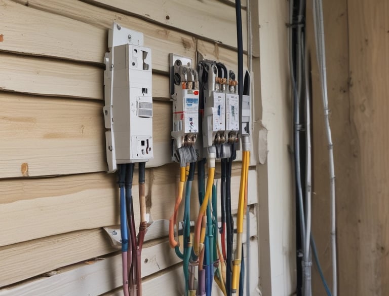 a couple of white electrical outlets sitting next to each other