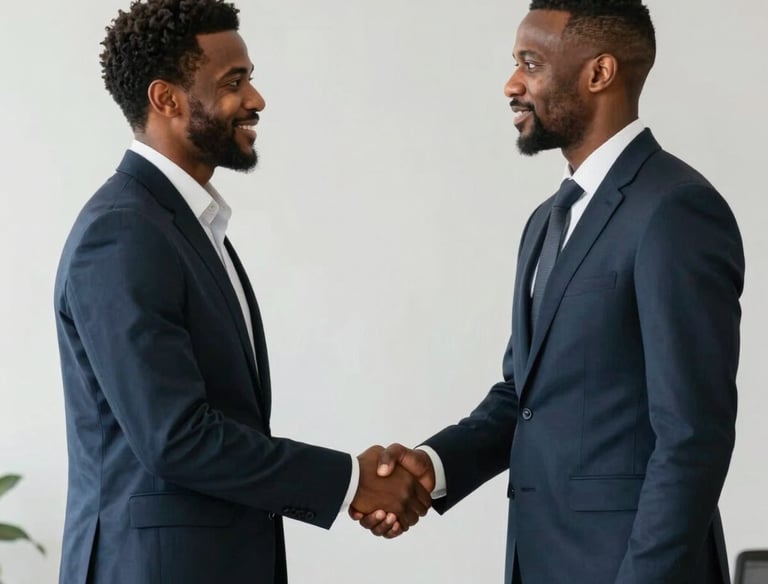 Handshake between business partners symbolizing successful collaboration.