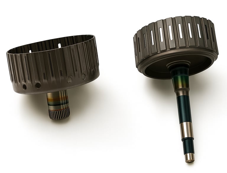 Toyota Mercedes-Benz torque converter close-up, OEM part on clean white background