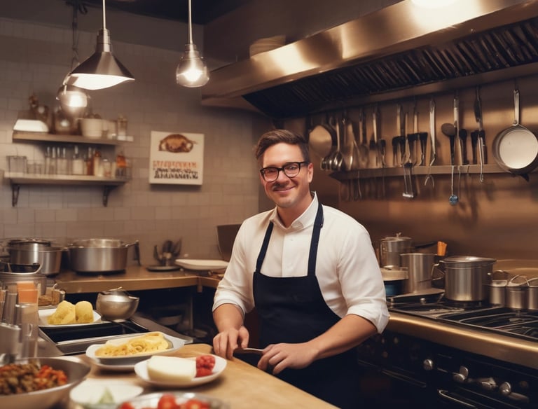 A happy young couple reviewing mortgage documents in a cozy living room.