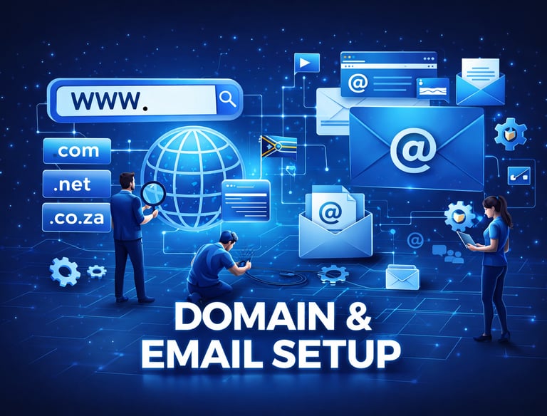 IT professionals managing domain registration and professional email hosting setup for business websites.