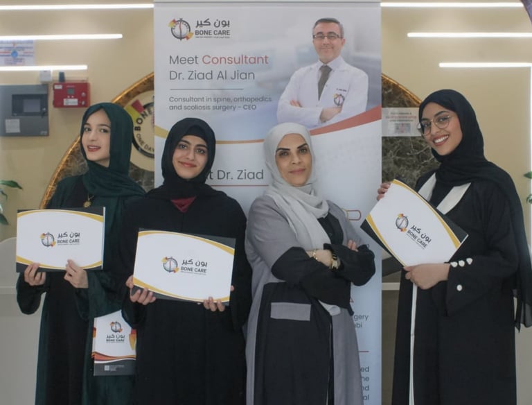 Students from Abu Dhabi University concluded their training at Bone Care One Day Surgery Center