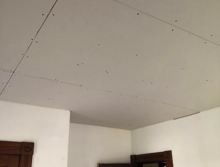 drywall installed not yet finished