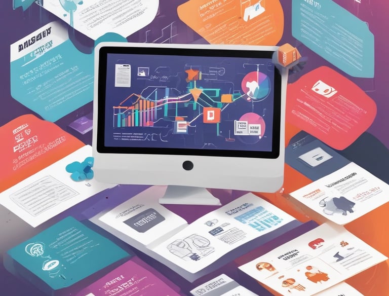 A vibrant brainstorming session with digital marketing strategies scribbled on glass walls.