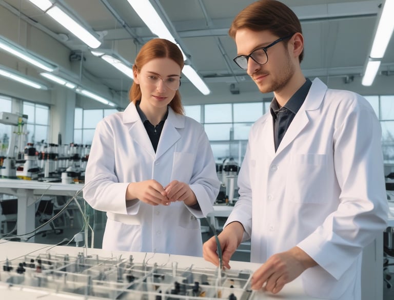 A consultant discussing renewable energy plans with a client in a bright office.
