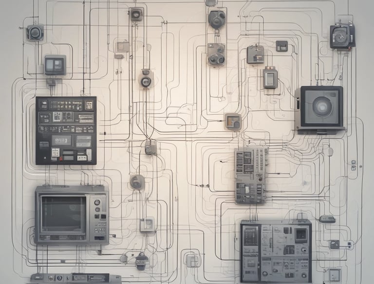 A creative team brainstorming around a table with laptops and notes.