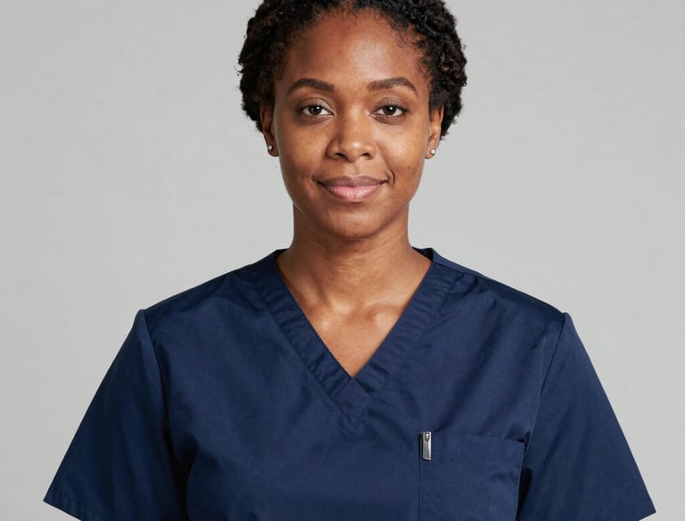 A confident nurse smiling after passing the NCLEX exam.