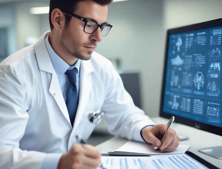 Close-up of a medical device with a regulatory approval stamp overlay.