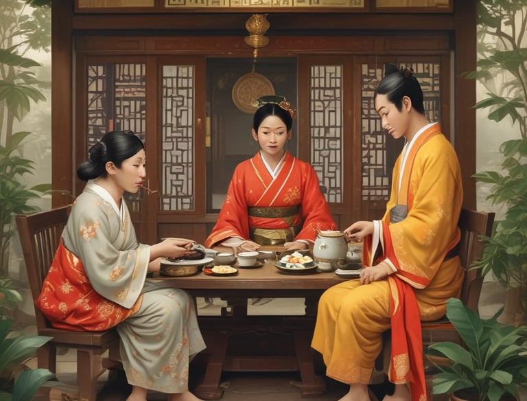 A laptop screen showing SEO analytics with Japanese hospitality images.