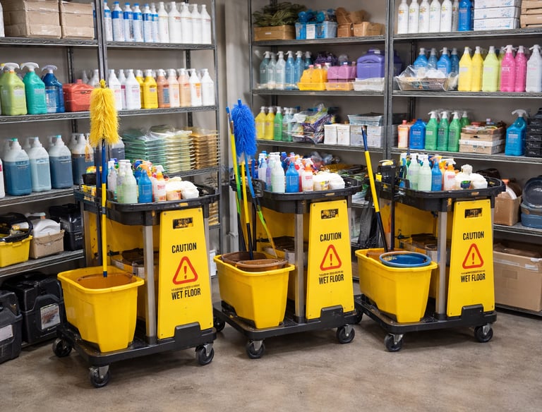 MC Cleaning Services equipment- San Diego cleaning team