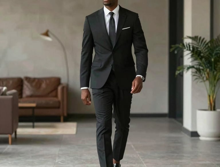 Stylish young men presenting sharp looks during the men's fashion showcase.