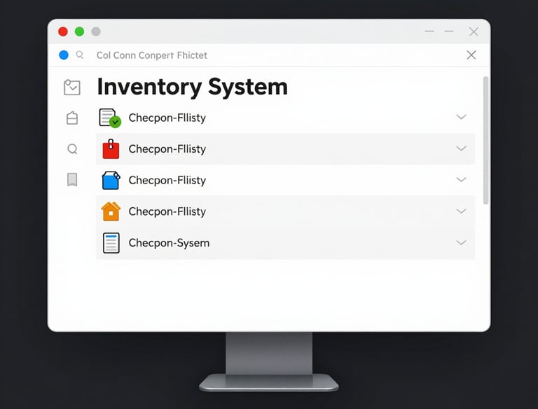 Inventory management system dashboard showing stock levels and analytics.