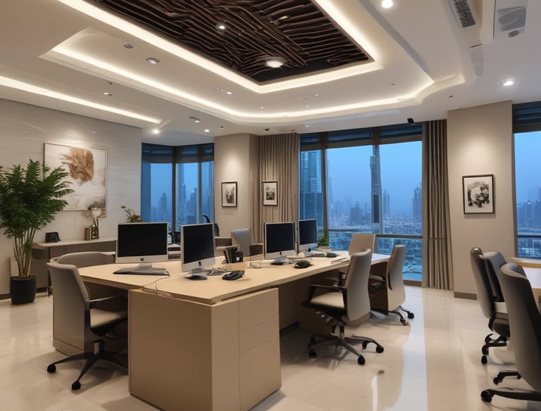 Interior of a spacious living room with modern decor and floor-to-ceiling windows.